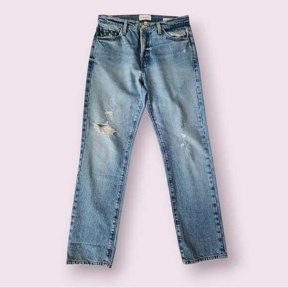 FRAME | Le Slouch Jeans Bluejay Rips Button Fly - Picture 5 of 16